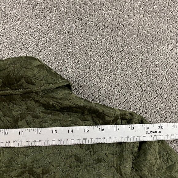 J. Jill Jacket Women's 2X Floral Quilted Embroidery Button Front Green - Picture 9 of 11